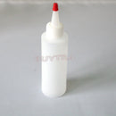 2X Small 4 OZ Clear Round Squeeze Dispensing Bottle with Removable Red Cap OHK