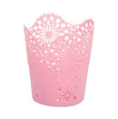 Pen Holder Round Plastic Brush Pencil Storage Organiser Wastebasket Lace Ho P4S7
