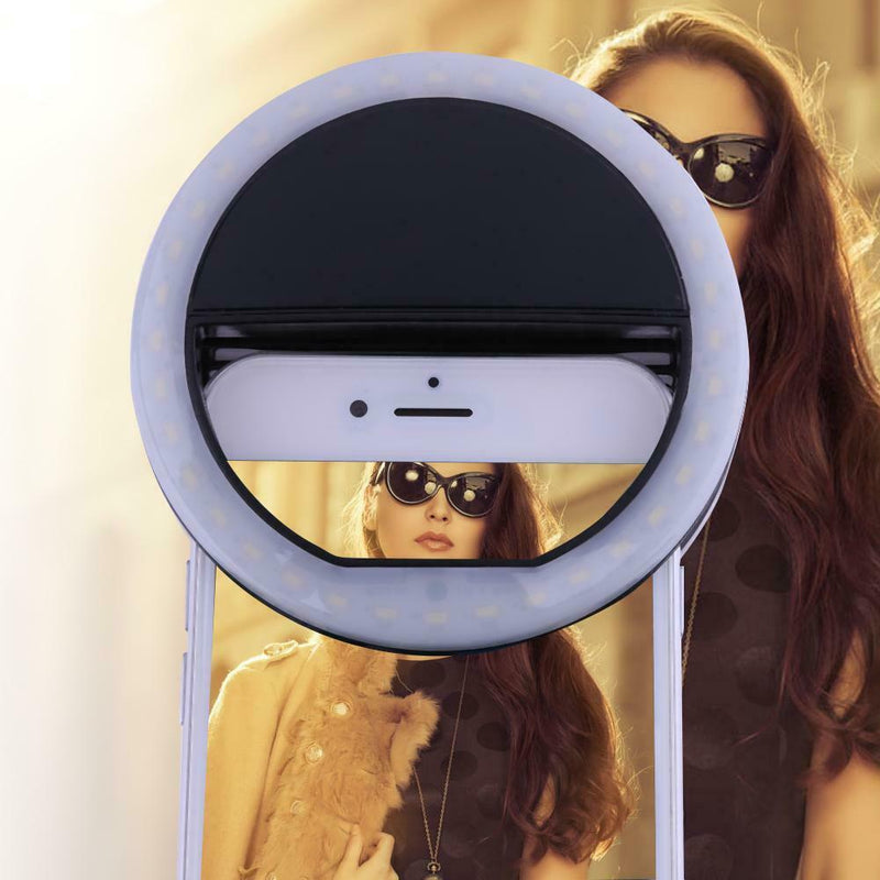 Portable Selfie Ring Flash Led Fill Light Lamp Camera Photography Spotlight