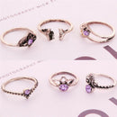 9x/set  Lady Rhinestone Rings Water Drop Hollow Carved Women Rings Bohemian Hot!