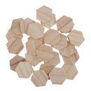 Unfinished Wood Hexagon Cutout Tile Pieces for DIY Crafts (25Pcs) Blank Wooden