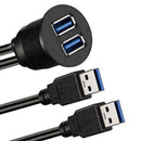 Car Usb3.0 Dual Port Extension Dashboard Panel Double 1m Cable Waterpro X2K Z4J7