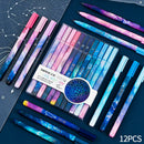 12pcs/set Large Capacity Gel Pen School Office Black Ink Constellations Pattern