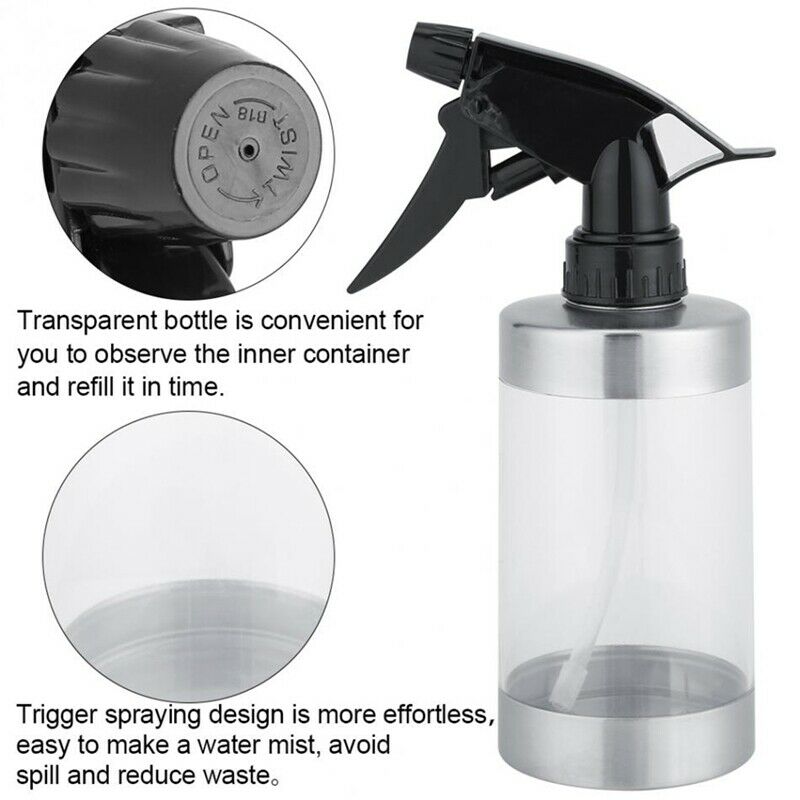 Stainless Steel And Acrylic Transparent Watering Can Pot Bottle Garden Spri