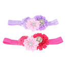 5pcs Detachable Elastic Rhinestone Baby Girl Flower Headband Hair Accessory