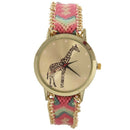 woman National Wind Weave DIY giraffe Bracelet Watch 1