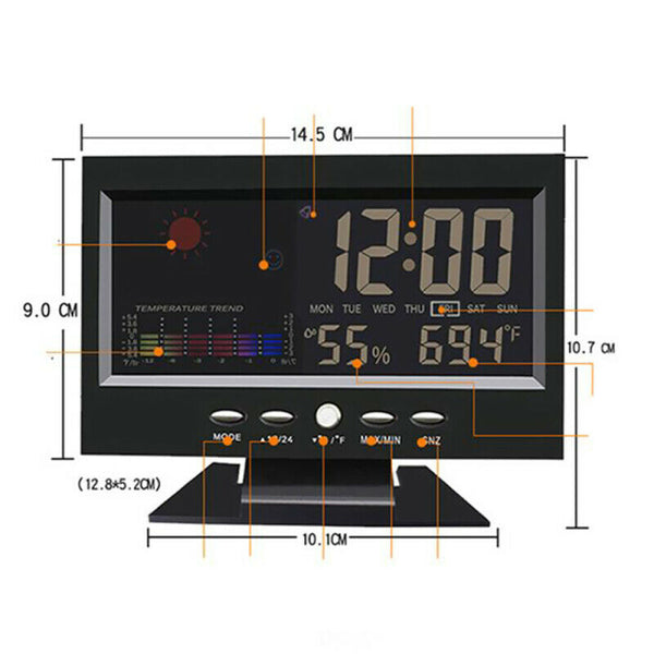 Electronic Clock Weather Color Alarm Clock Novelty Voice Control  Weather 2019