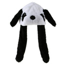 Panda Hat Ear Moving Jumping Hat Funny Plush Warm Hat Cap for Womens Girls
