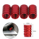 4Pcs Aluminium red car tyres valve stems air dust cover screw cap accessoriesJ-Q