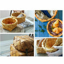 Creative hand-woven round fruit basket Bread basket-wood basket picnic stor