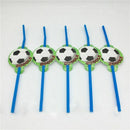 10pcs football straw kids birthday wedding party supplies football paper st