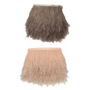 2 Yd Ostrich Feathers Trims Fringe W Satin Ribbon Tape for Sewing Dress 4-6"
