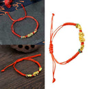 Hand-woven Red Rope Bracelet with Golden Pi Xiu Beauty Charms Pendant Delic J6O5