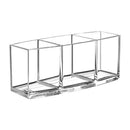 Clear Makeup Brush Holder Organizer, 3 Slot Acrylic Cosmetics Brushes Storage