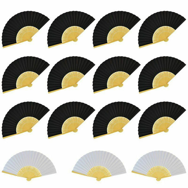 15 Pcs Bamboo Folding Fans Handheld Folded Fan For Wedding Party And Home O N5G3