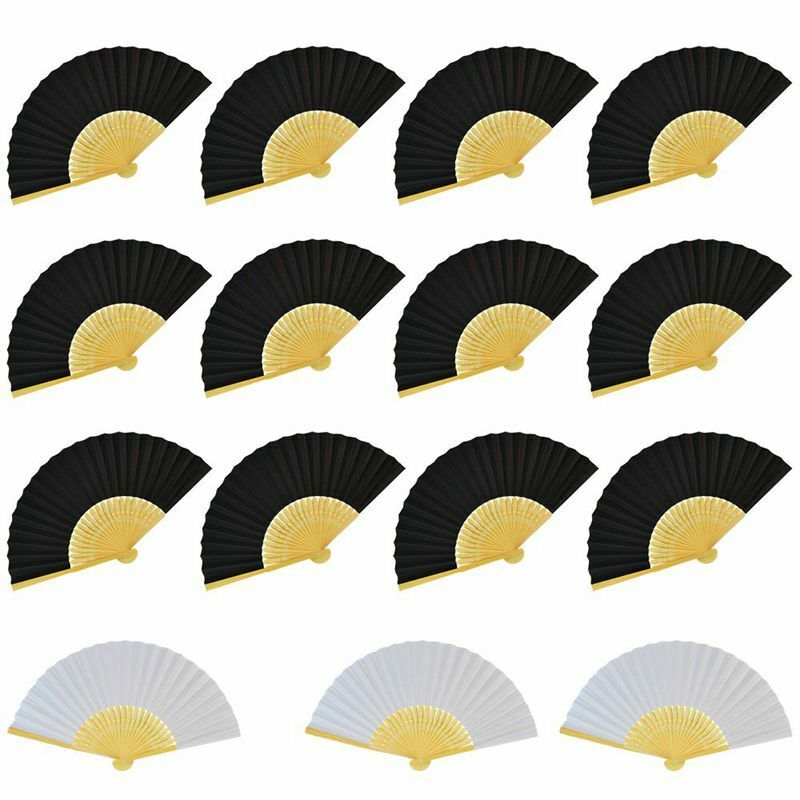 15 Pcs Bamboo Folding Fans Handheld Folded Fan For Wedding Party And Home O N5G3