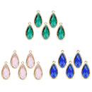 15 Crystal Glass Teardrop Pendant Beads Charms DIY Necklace Bracelet Earring