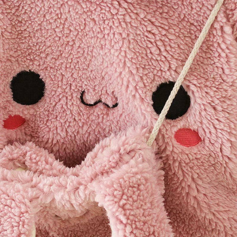 Baby Girl Kids Clothes Fleece Thicken Hoodie Crossbody Bag (Pink 12-18M)