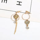 Women Crystal Rhinestone Heart Dangle Drop Ear Hook Studs Earrings Jewelry Gi OZ