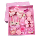18Pcs/Set Children'S Fashion Hair Clip Girls Elastic Hair Accessories(Pink)