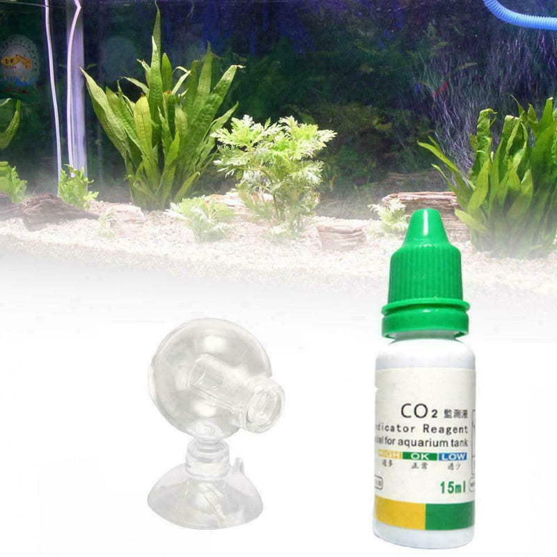 Aquarium Carbon Dioxide CO2 Monitor Glass Ball Drop Indicator Checker PH T3E9