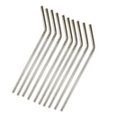 10 Pieces Reusable Metal Drinking Straws / Stainless Steel Straw - Curved
