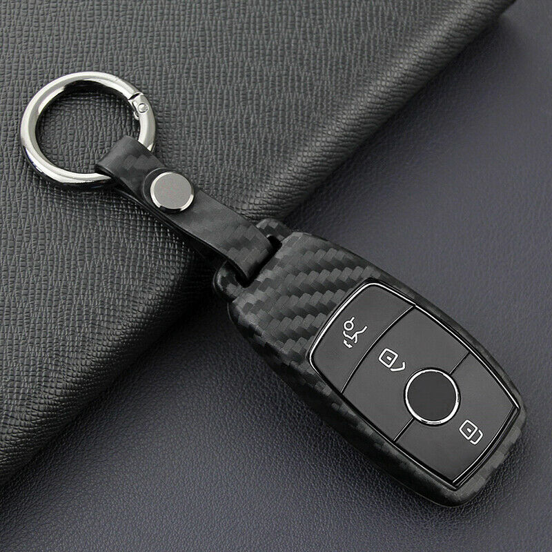 Car Key Fob Soft Carbon Fiber Pattern Case Cover  For Mercedes W177 W205 C205