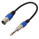 35cm 3Pin XLR Jack Male to 6.35mm Stereo Male Plug Microphone Adapter Cable