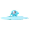 Claer Torx Silicone Cup Cover Leak Proof Cartoon Lid (Pink Blue Elephant) A