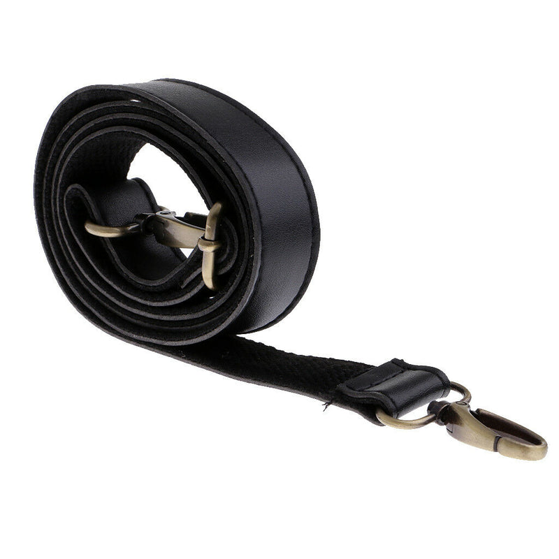 Black PU Leather + Canvas Handbags Bag Strap Handle Holder Replacement 138cm