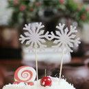 Glitter Snowflake Cupcake Toppers Cake Picks Decoration for Birthday Weddin O4Y5