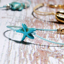 5 Pieces Puka Shell Bracelet Set Turtle Starfish Cross Beads Boho Weave Bra K4R9