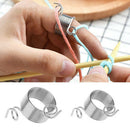 Ring Type Knitting Tools Yarn Spring Guides Wear Thimble Finger Thimble Sewing