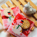 100 pcs Sachets Pouches Snowman Packing Bag for Cookies Biscuits Candy