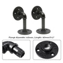 1X(2Pcs Industrial Black Iron Pipe Bracket Wall Mounted Floating Shelf Hang
