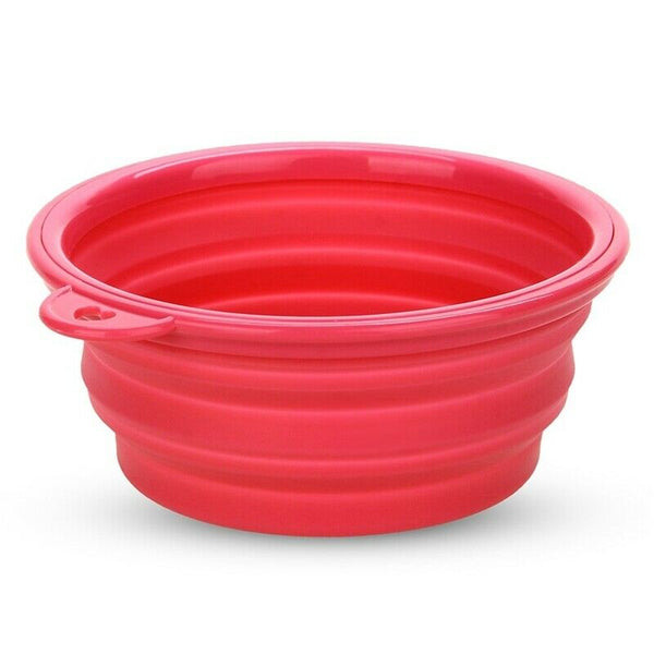 Feeder Foldable Silicone Magenta Bowl for Dog Cat Pet U9B1