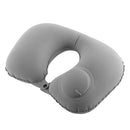 Inflatable Neck Pillow Support U Shaped Travel Pillow for Car Auto (Grey)