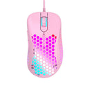 M65 USB Wired Gaming Mouse Computer PC RGB 2400DPI Optical Mice (Pink)