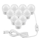 LED Mirror Makeup Light Bulb Dimmable Table Cosmetic Wall Lamp (10 Strings) SN9F
