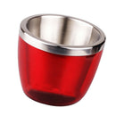 Stainless Steel Double-wall Mini Ice Bucket Serving Bucket Wine Bottles Red