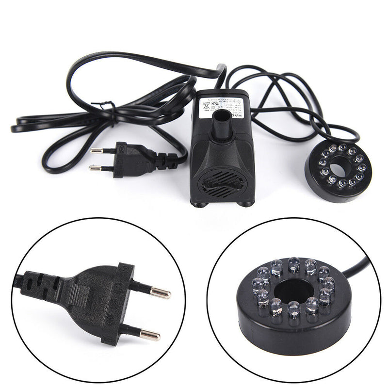 Submersible Fountain Pool Water Pump with 12Colors LED Light Fish Tank Aquari3C
