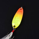 metal spinner spoon fishing lure hard bait sequin noise paillette with feather F