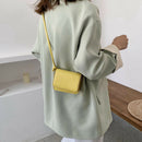 Leather Women Messenger Bag Mini Square Shoulder Satchel Handbags (Yellow) A