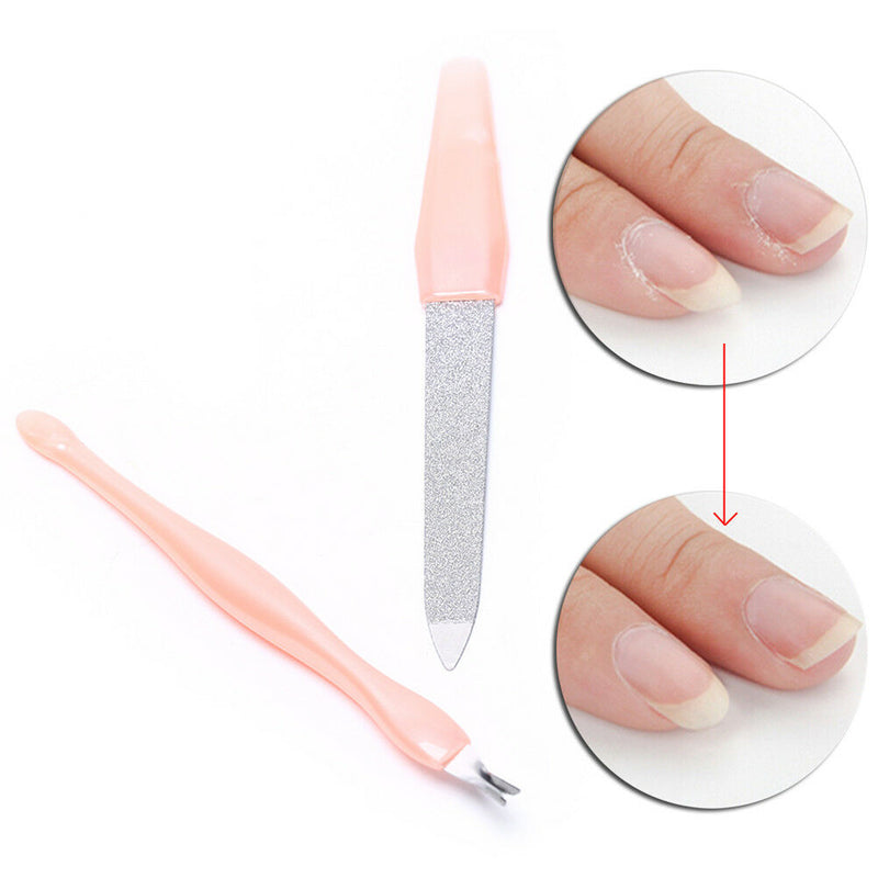 2X/Set Nail File Tool Cuticle Remover Manicure Pedicure Kit Dead Skin Fo~j Ew