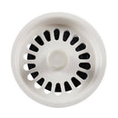 Food Waste Stopper Spin Lock Sink Drain Strainer 3.1" Dia White Black Plast H2I8