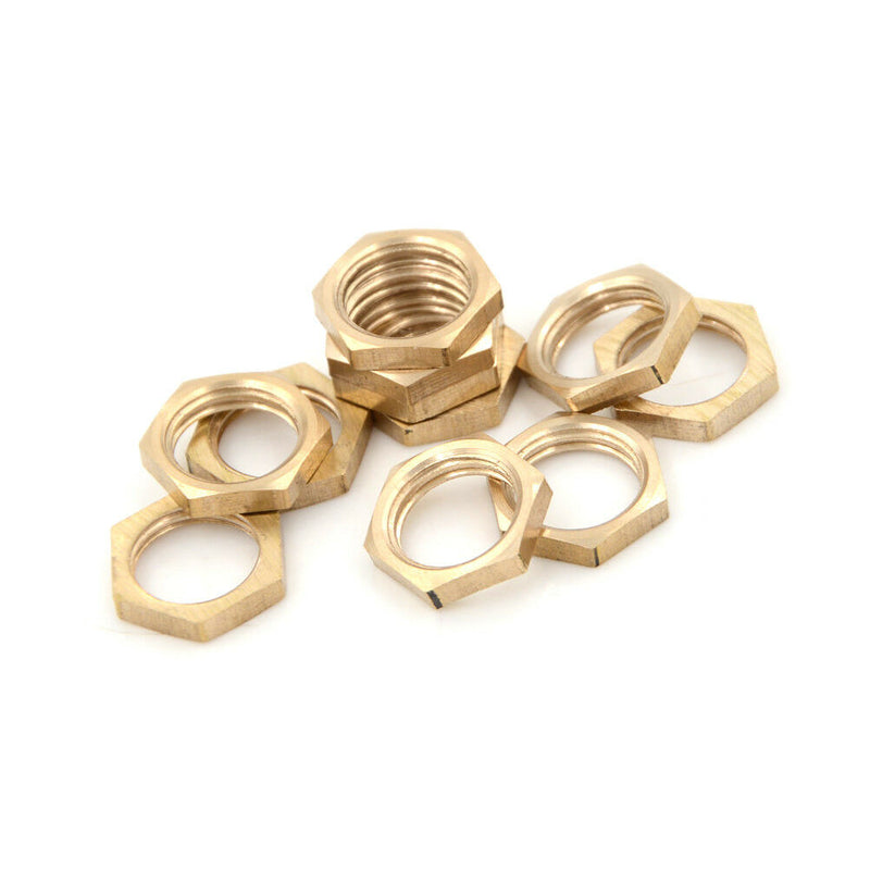 10x 1/4" BSP Female Thread Brass Hex Lock Nuts Pipe Fitting Hot