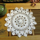 Flower White Lace Hand Crochet Doily Doilies Floral Table Mat Placemat 30cm