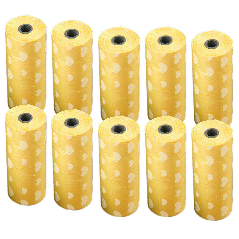 10 Roll 150Pcs Bags Pet Dog Puppy Waste Poo Poop Bag Printing Clean-up Dispens