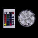 10 led submersible light battery waterproof remote control pool pond LJ