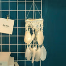 Handmade Dream Catcher Net Lace Ribbon Feather Wall Hanging Ornament LED Lamp